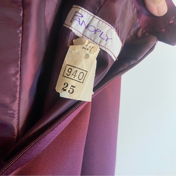 Panoply Vintage Burgundy Maroon Two-Piece  Long Gown Formal Dress Wedding - Picture 11 of 13